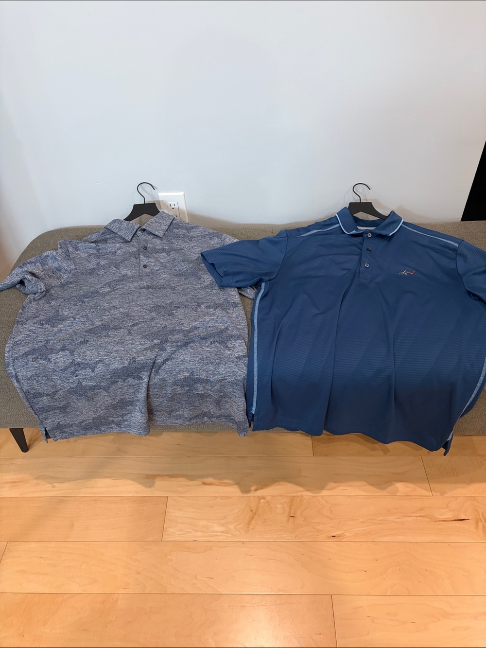 Greg Norman Collection Men's Polo Duo - Grey & Solid Navy